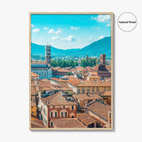 Lucca Fine Art Photo Print, Tuscany Italy Wall Poster, Aerial View, Historic Center