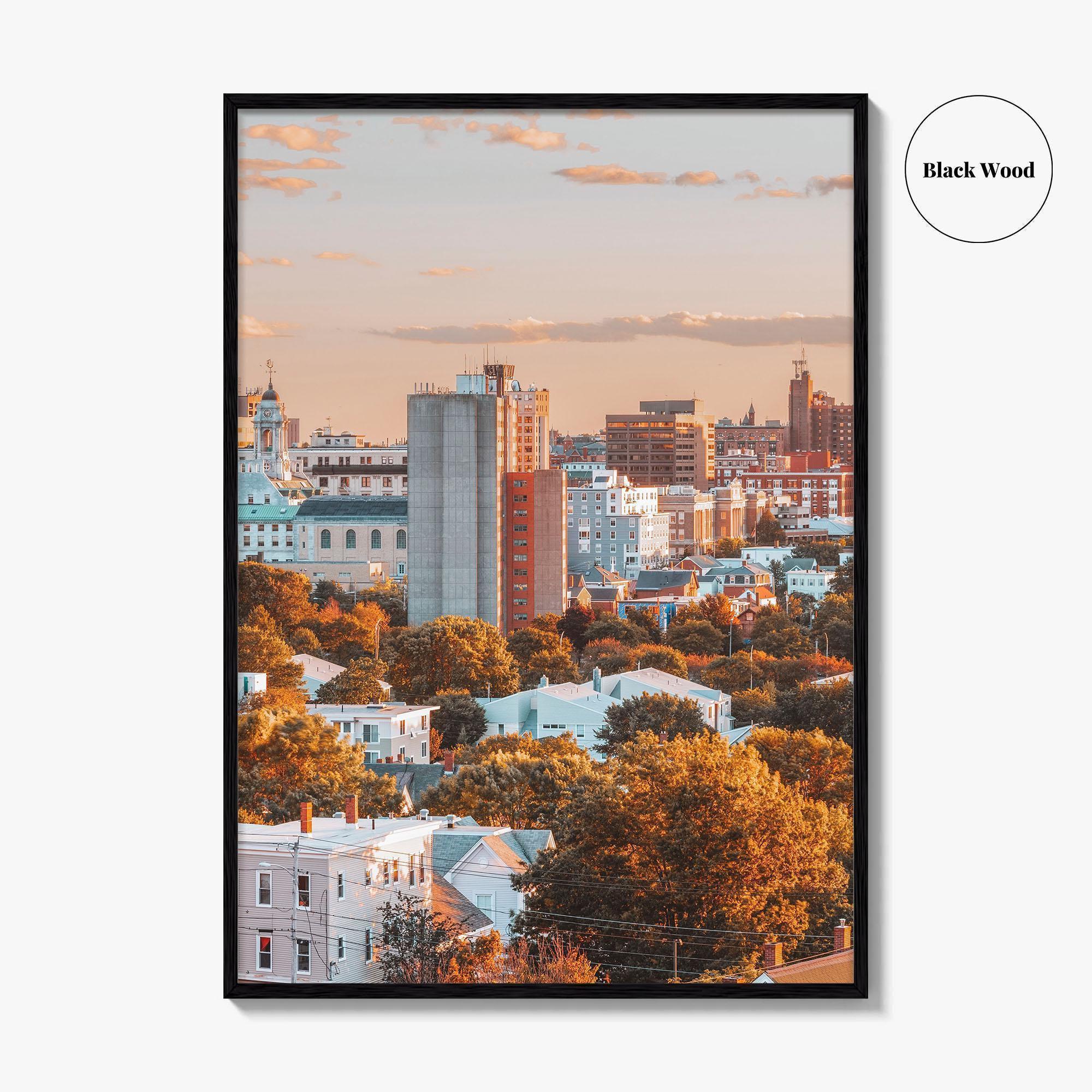 Portland Maine Skyline Fine Art Photo Print, Old Port, Casco Bay, USA, Poster