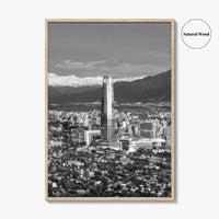 Santiago de Chile Skyline Black and White Fine Art Photo Print, Providencia, Andes, Poster