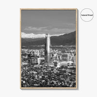 Santiago de Chile Skyline Black and White Fine Art Photo Print, Providencia, Andes, Poster