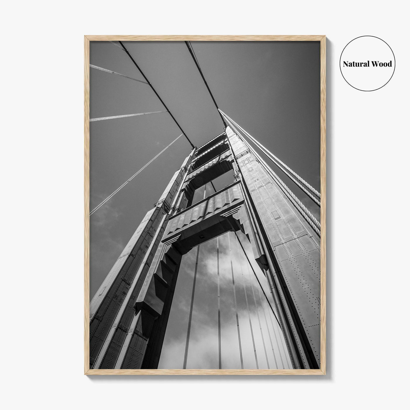 Golden Gate Bridge Black and White Fine Art Photo Print, San Francisco California Poster