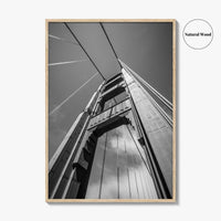 Golden Gate Bridge Black and White Fine Art Photo Print, San Francisco California Poster