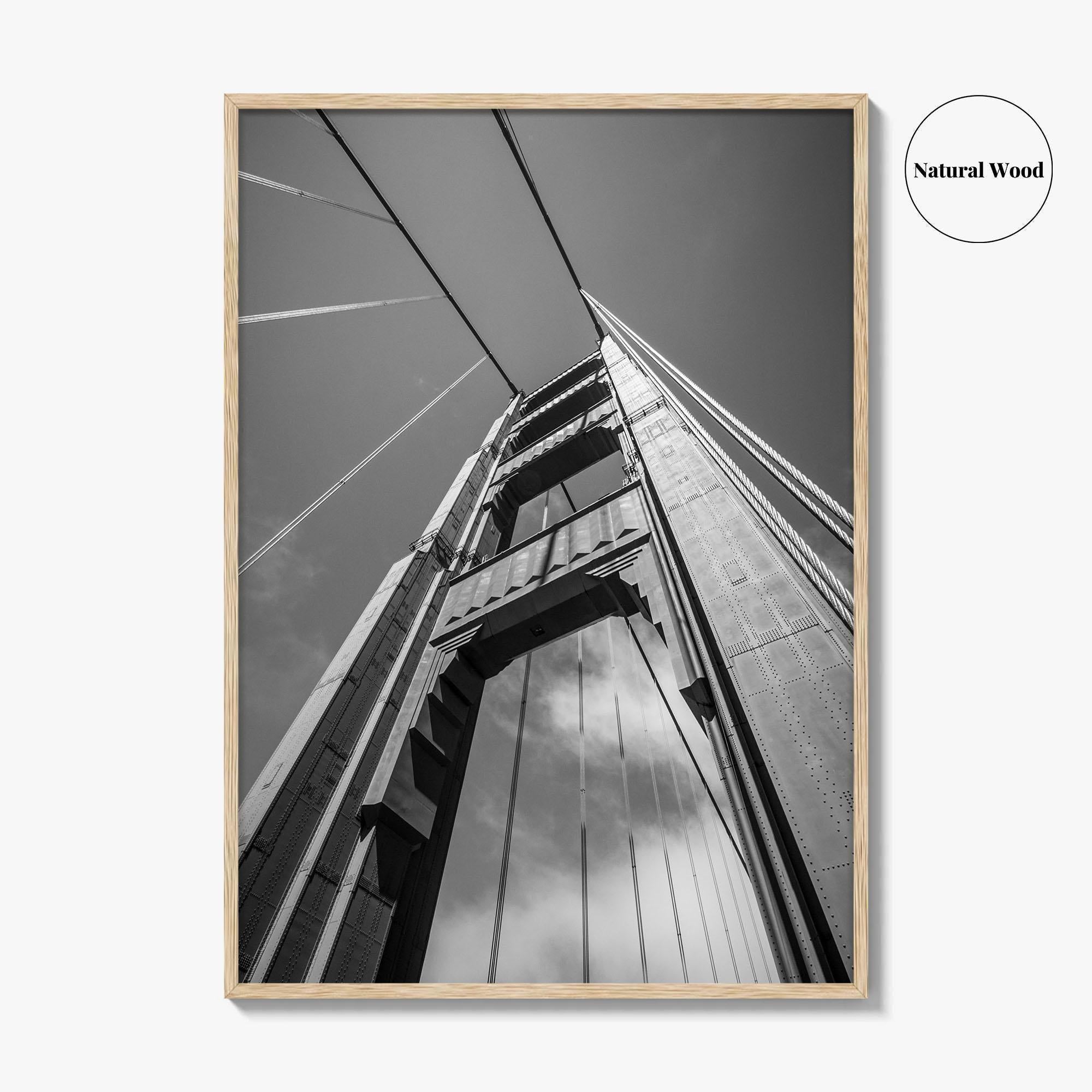 Golden Gate Bridge Black and White Fine Art Photo Print, San Francisco California Poster
