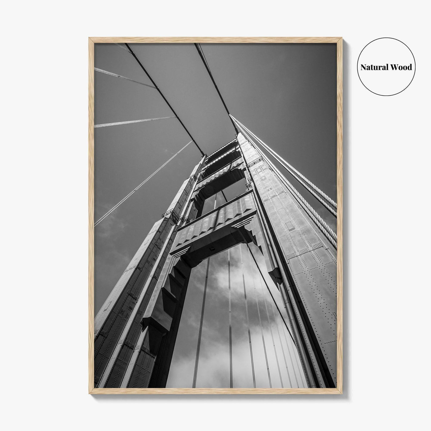 Golden Gate Bridge Black and White Fine Art Photo Print, San Francisco California Poster