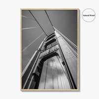 Golden Gate Bridge Black and White Fine Art Photo Print, San Francisco California Poster