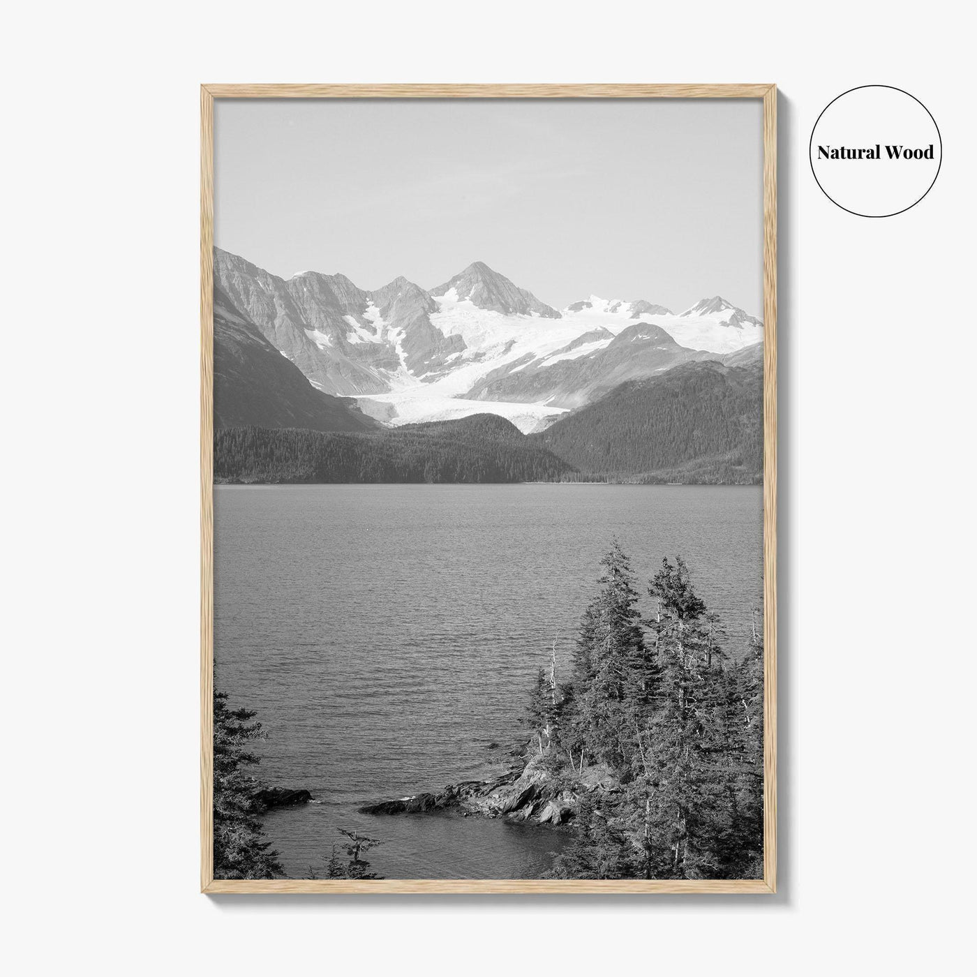 Whittier Alaska Black and White Fine Art Photo Print, Prince William Sound, Glacier, USA