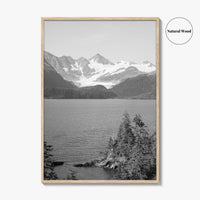 Whittier Alaska Black and White Fine Art Photo Print, Prince William Sound, Glacier, USA
