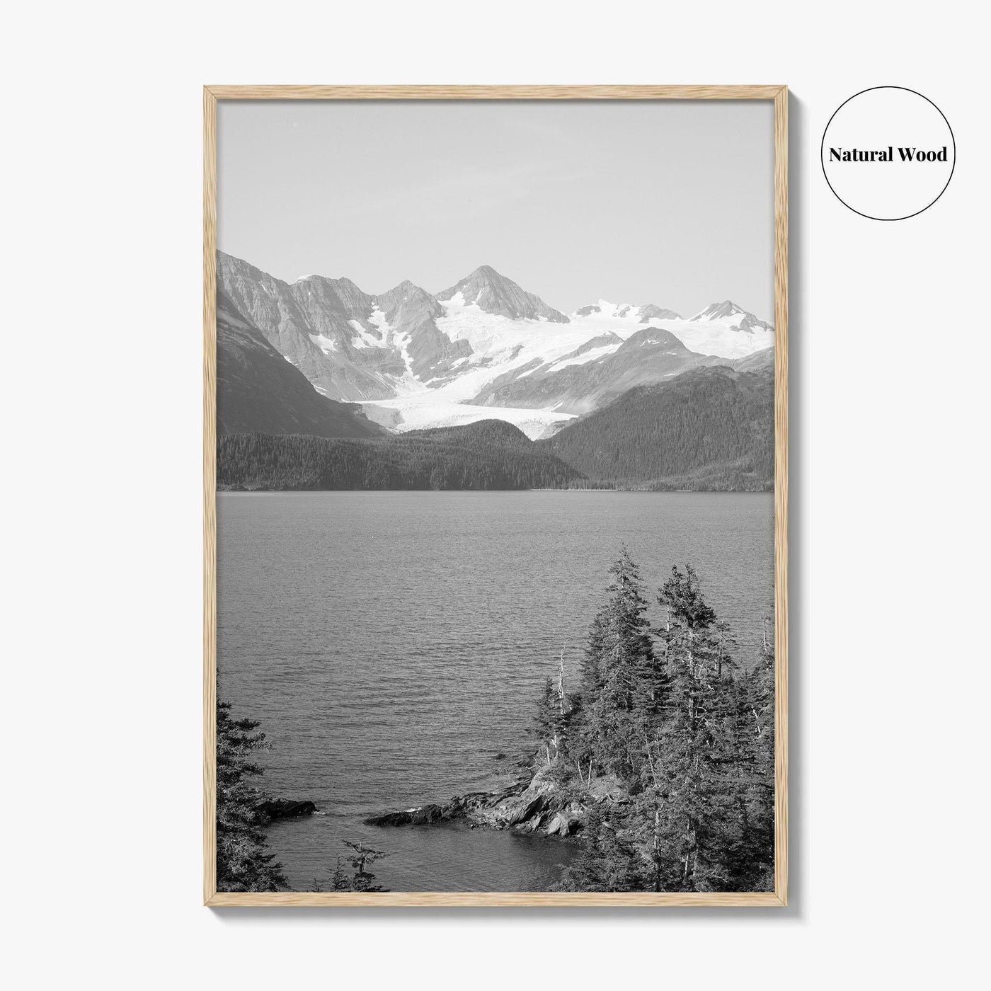 Whittier Alaska Black and White Fine Art Photo Print, Prince William Sound, Glacier, USA