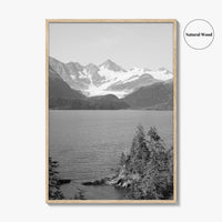 Whittier Alaska Black and White Fine Art Photo Print, Prince William Sound, Glacier, USA