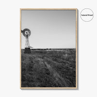Texas Black and White Fine Art Photo Print, Windmill Poster, USA