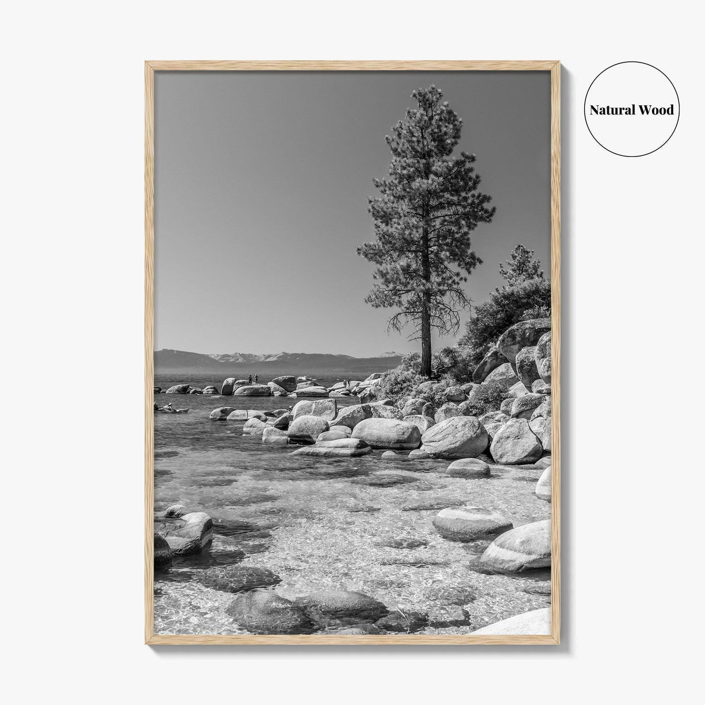 Lake Tahoe Black and White Fine Art Photo Print, Secret Harbor Nevada Poster