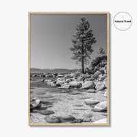 Lake Tahoe Black and White Fine Art Photo Print, Secret Harbor Nevada Poster