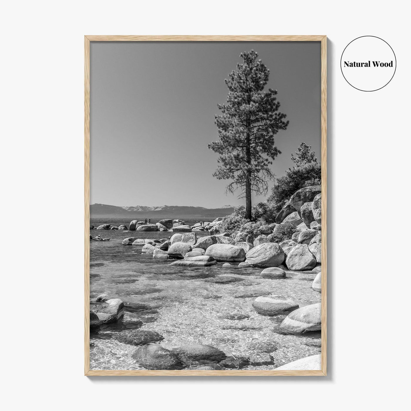 Lake Tahoe Black and White Fine Art Photo Print, Secret Harbor Nevada Poster