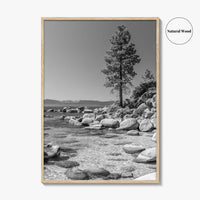 Lake Tahoe Black and White Fine Art Photo Print, Secret Harbor Nevada Poster