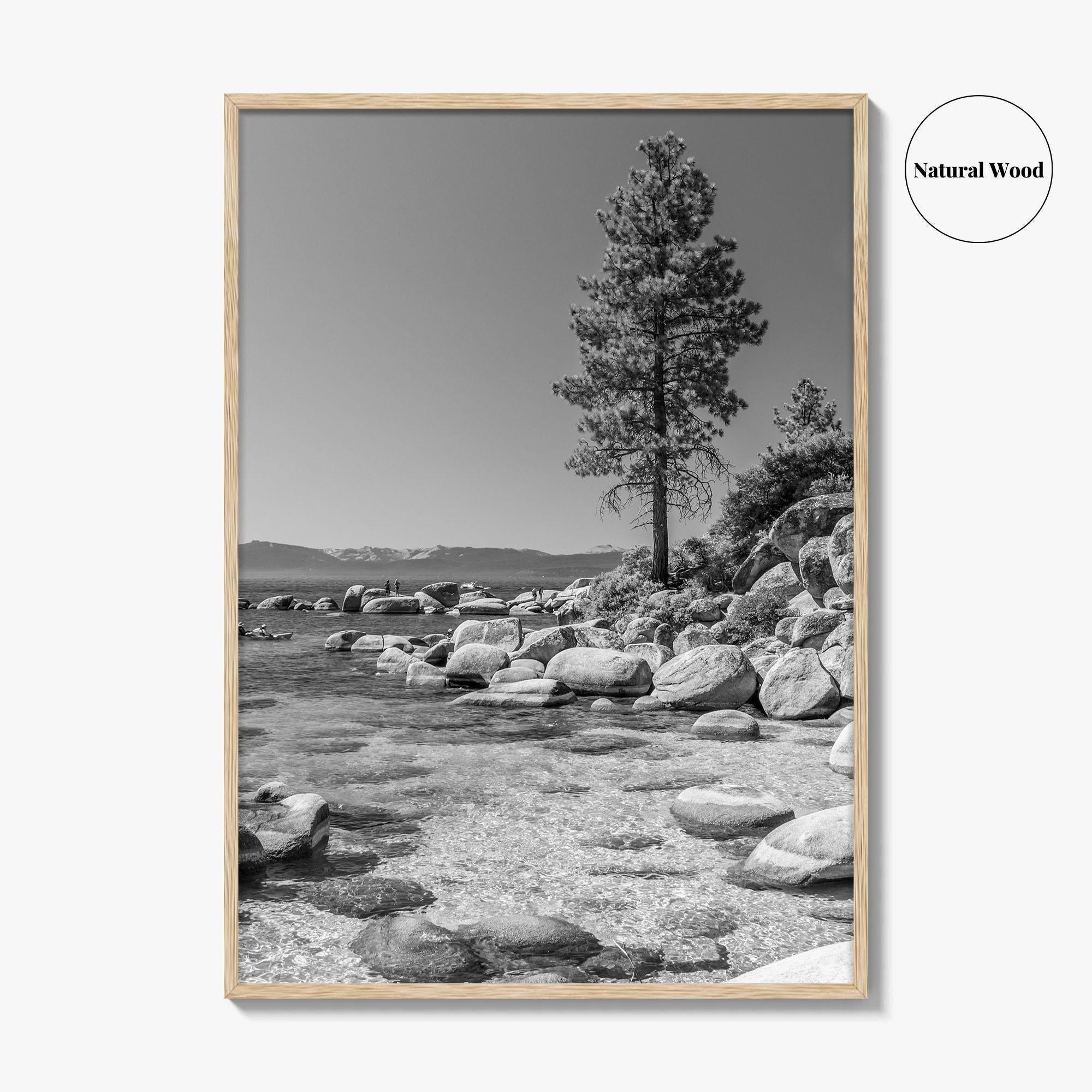 Lake Tahoe Black and White Fine Art Photo Print, Secret Harbor Nevada Poster