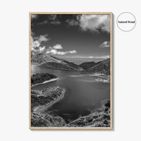 Lagoa do Fogo Black and White Fine Art Photo Print, Sao Miguel Azores Poster
