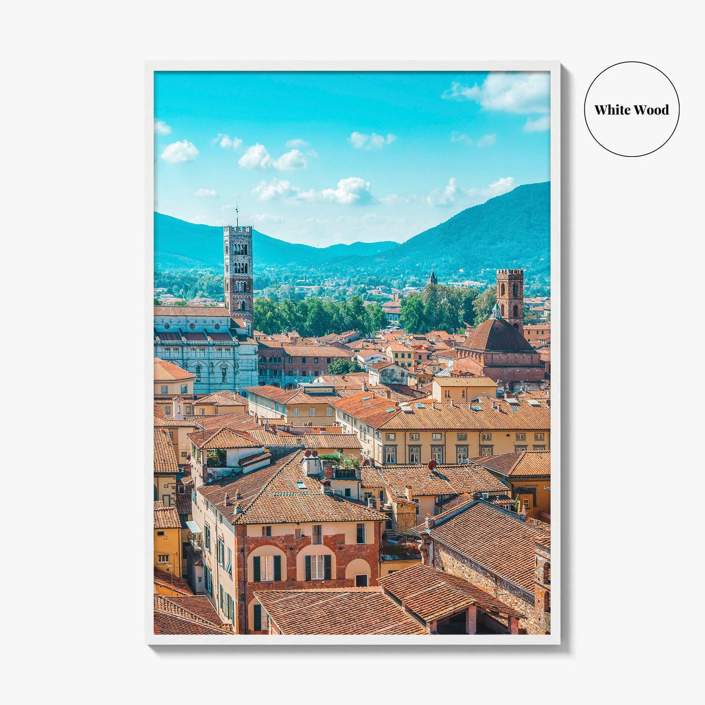 Lucca Fine Art Photo Print, Tuscany Italy Wall Poster, Aerial View, Historic Center