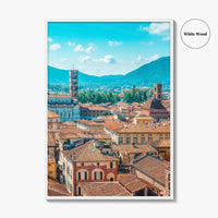Lucca Fine Art Photo Print, Tuscany Italy Wall Poster, Aerial View, Historic Center
