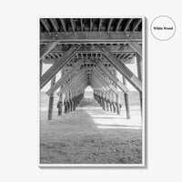 Wrightsville Beach Black and White Fine Art Photo Print, North Carolina Pier Wilmington Poster