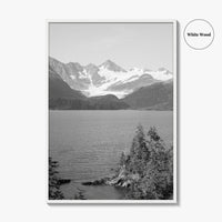 Whittier Alaska Black and White Fine Art Photo Print, Prince William Sound, Glacier, USA