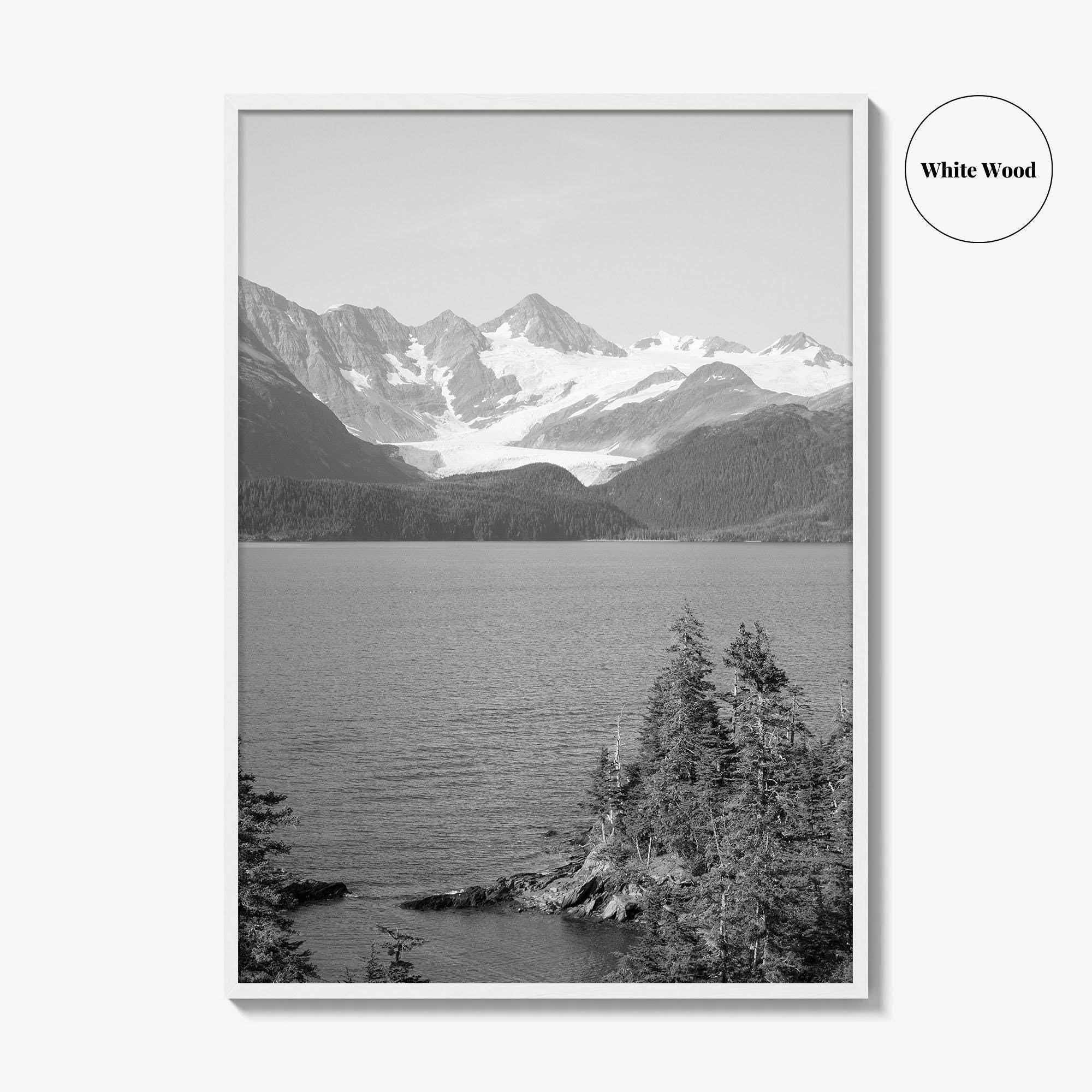 Whittier Alaska Black and White Fine Art Photo Print, Prince William Sound, Glacier, USA