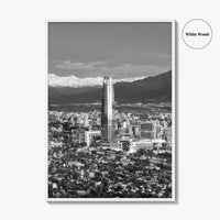 Santiago de Chile Skyline Black and White Fine Art Photo Print, Providencia, Andes, Poster