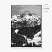 Vail Black and White Fine Art Photo Print, Colorado Rockies Ski Runs, Alpine Poster