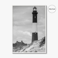 Fire Island Black and White Fine Art Photo Print, Long Island Lighthouse Poster