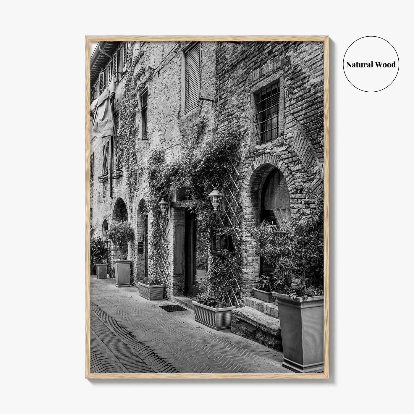 San Gimignano Black and White Fine Art Photo Print, Tuscany Italy Wall Poster
