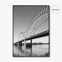 Memphis Black and White Fine Art Photo Print, Tennessee Hernando de Soto Bridge Poster