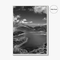 Lagoa do Fogo Black and White Fine Art Photo Print, Sao Miguel Azores Poster