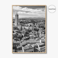 Siena Black and White Fine Art Photo Print, Tuscany Italy Duomo, Mangia Tower Poster