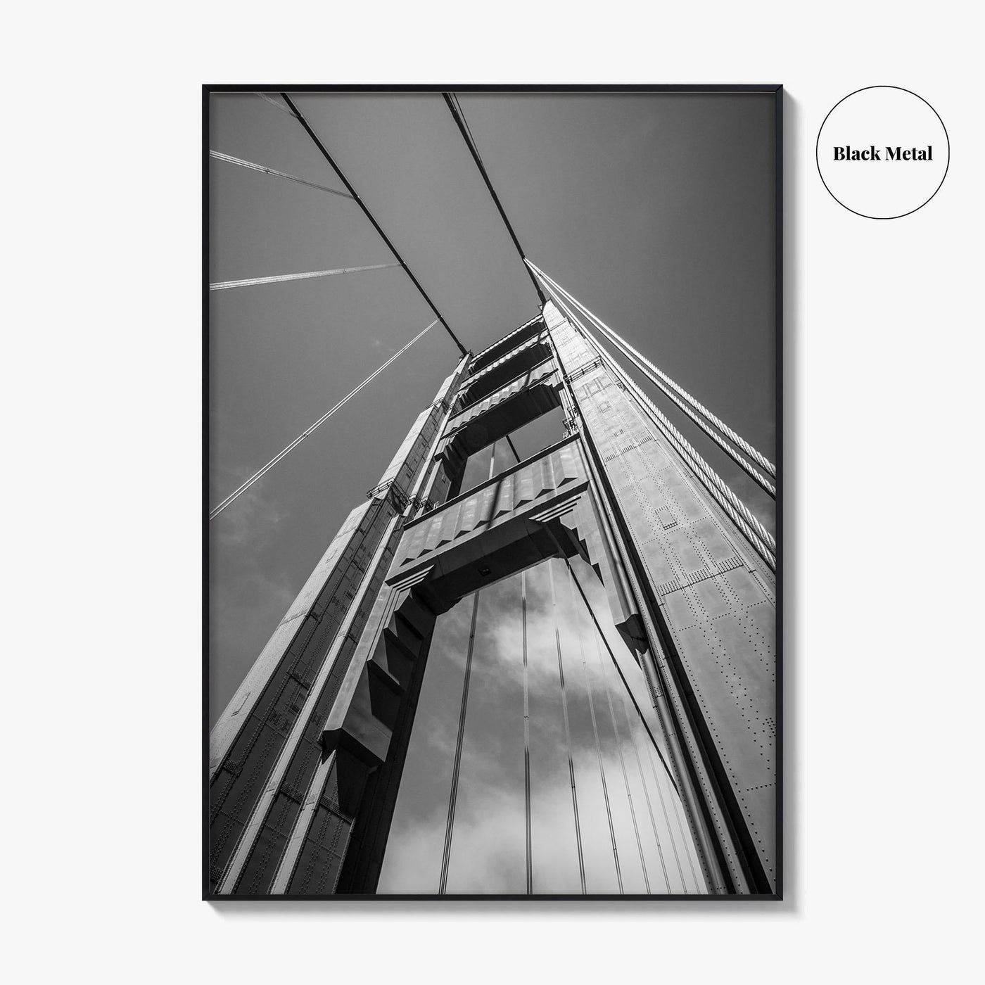 Golden Gate Bridge Black and White Fine Art Photo Print, San Francisco California Poster
