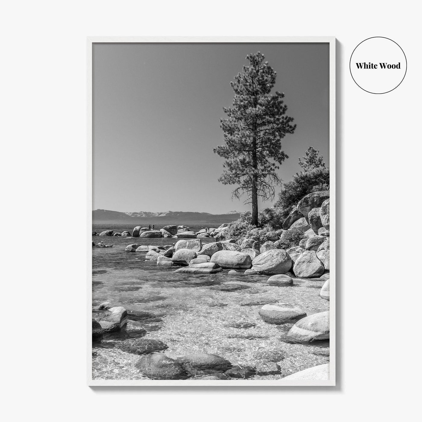 Lake Tahoe Black and White Fine Art Photo Print, Secret Harbor Nevada Poster