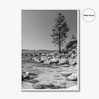 Lake Tahoe Black and White Fine Art Photo Print, Secret Harbor Nevada Poster