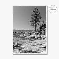 Lake Tahoe Black and White Fine Art Photo Print, Secret Harbor Nevada Poster