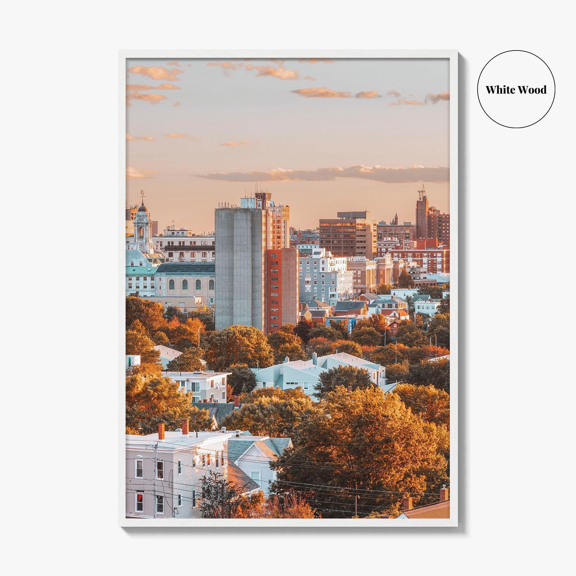 Portland Maine Skyline Fine Art Photo Print, Old Port, Casco Bay, USA, Poster