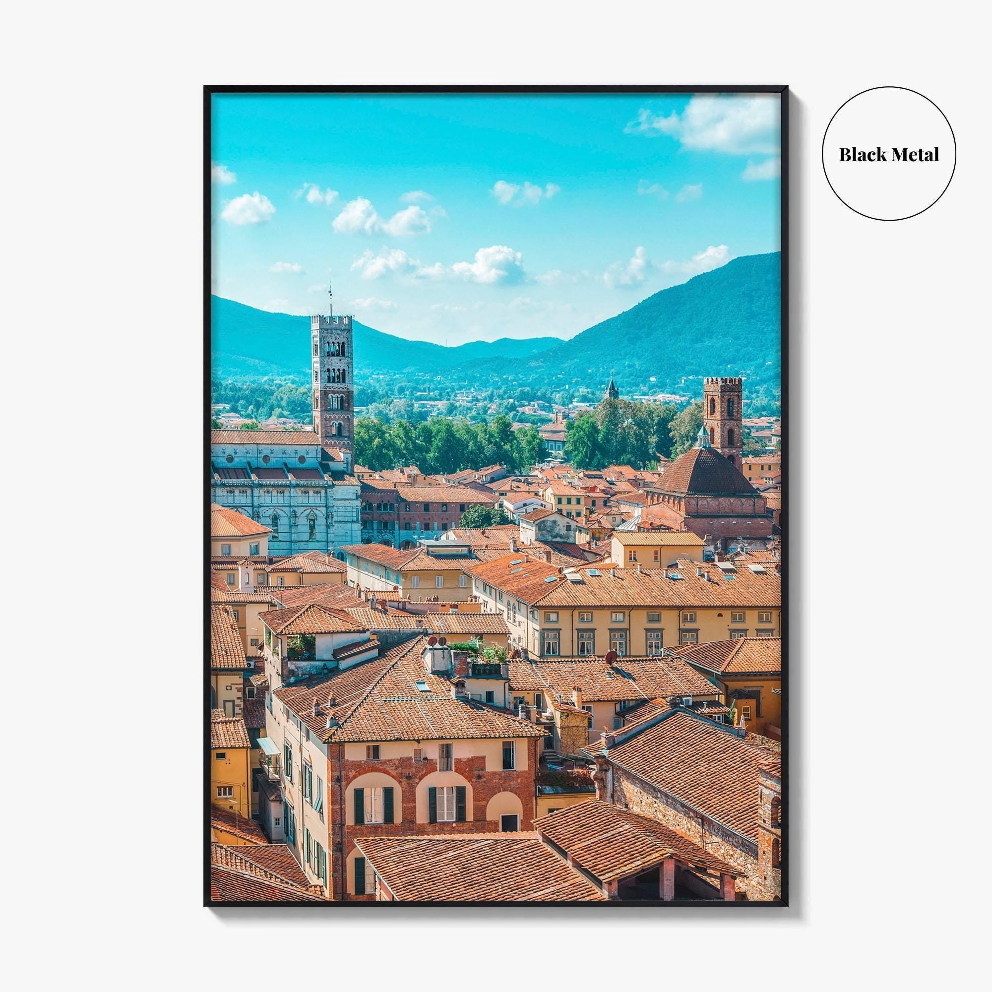 Lucca Fine Art Photo Print, Tuscany Italy Wall Poster, Aerial View, Historic Center