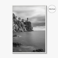 Lake Superior Black and White Fine Art Photo Print, Split Rock Lighthouse Minnesota, USA