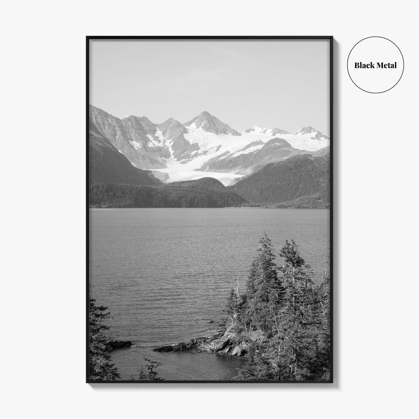 Whittier Alaska Black and White Fine Art Photo Print, Prince William Sound, Glacier, USA