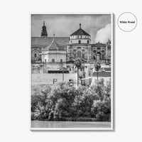 Cordoba Black and White Fine Art Photo Print, Mezquita Roman Bridge Andalusia Poster