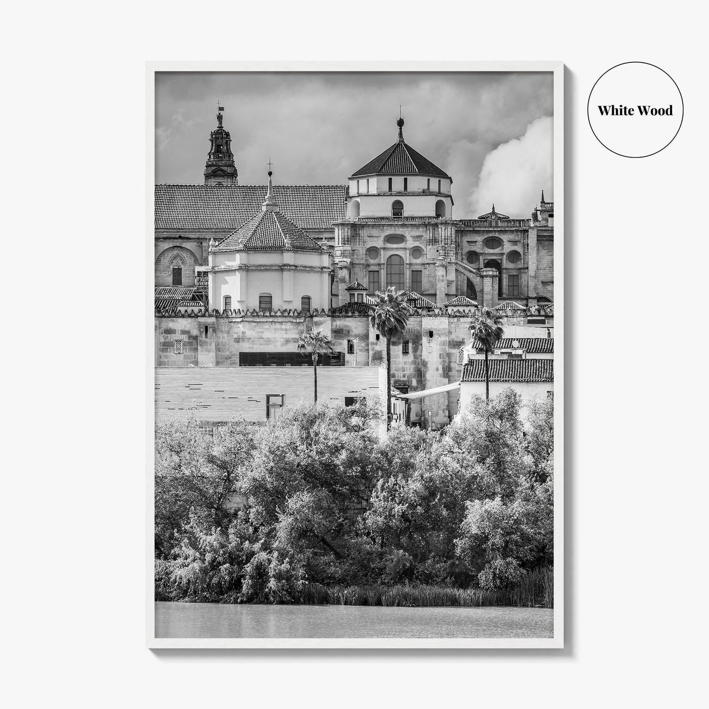Cordoba Black and White Fine Art Photo Print, Mezquita Roman Bridge Andalusia Poster