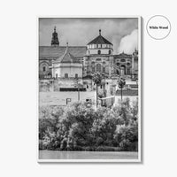 Cordoba Black and White Fine Art Photo Print, Mezquita Roman Bridge Andalusia Poster