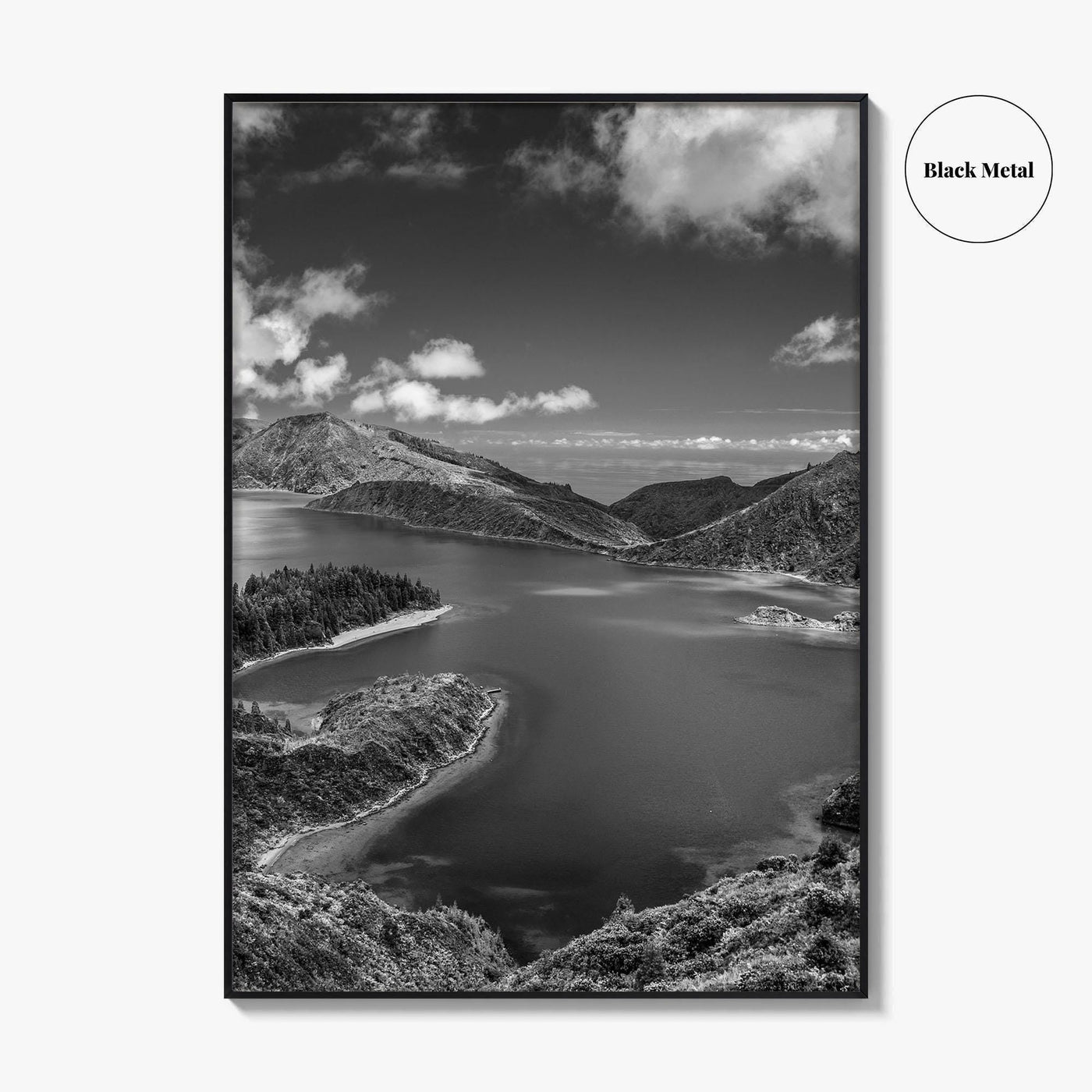 Lagoa do Fogo Black and White Fine Art Photo Print, Sao Miguel Azores Poster