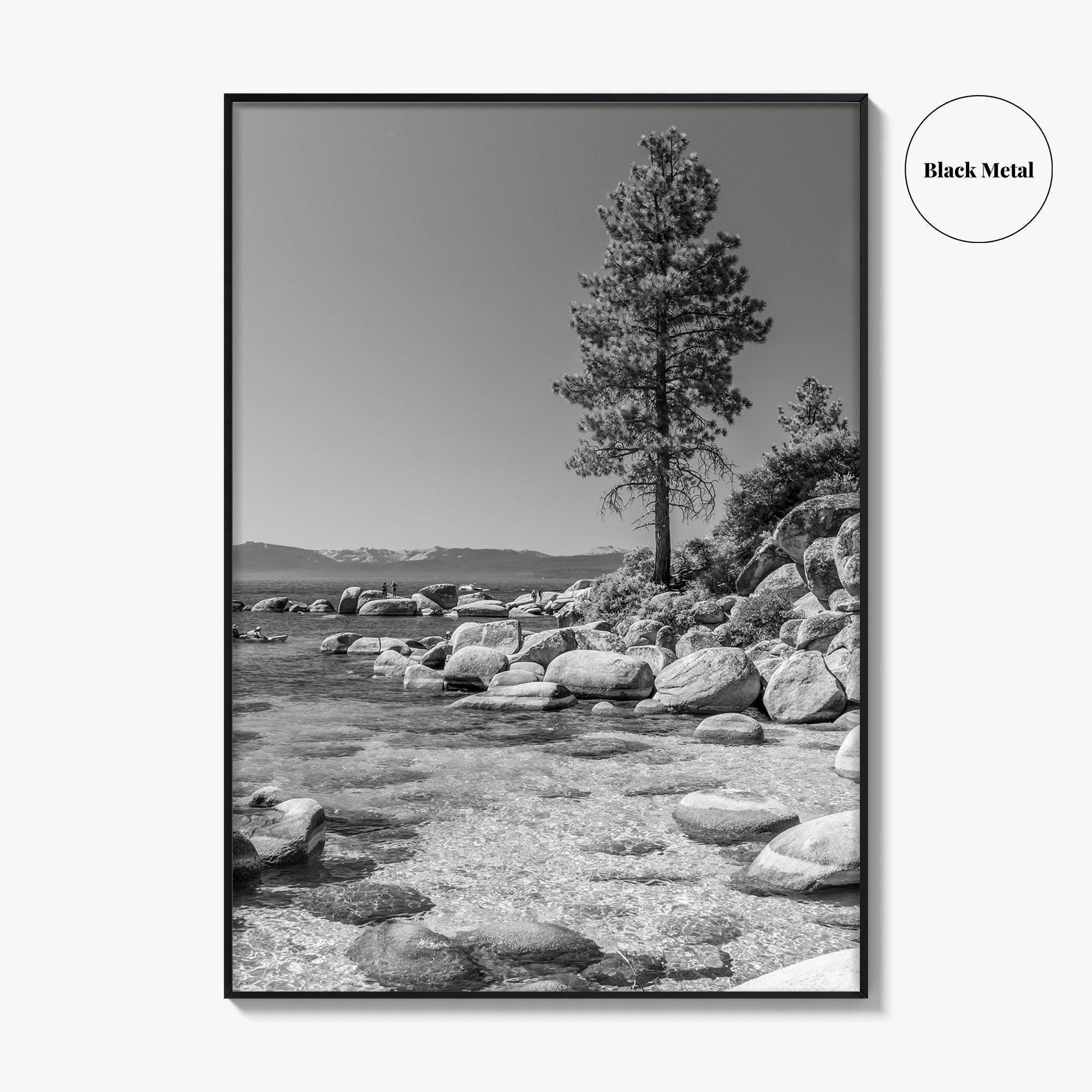 Lake Tahoe Black and White Fine Art Photo Print, Secret Harbor Nevada Poster