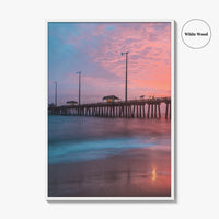 Nags Head Fine Art Photo Print, Outer Banks NC Poster, Fishing Pier Boardwalk OBX