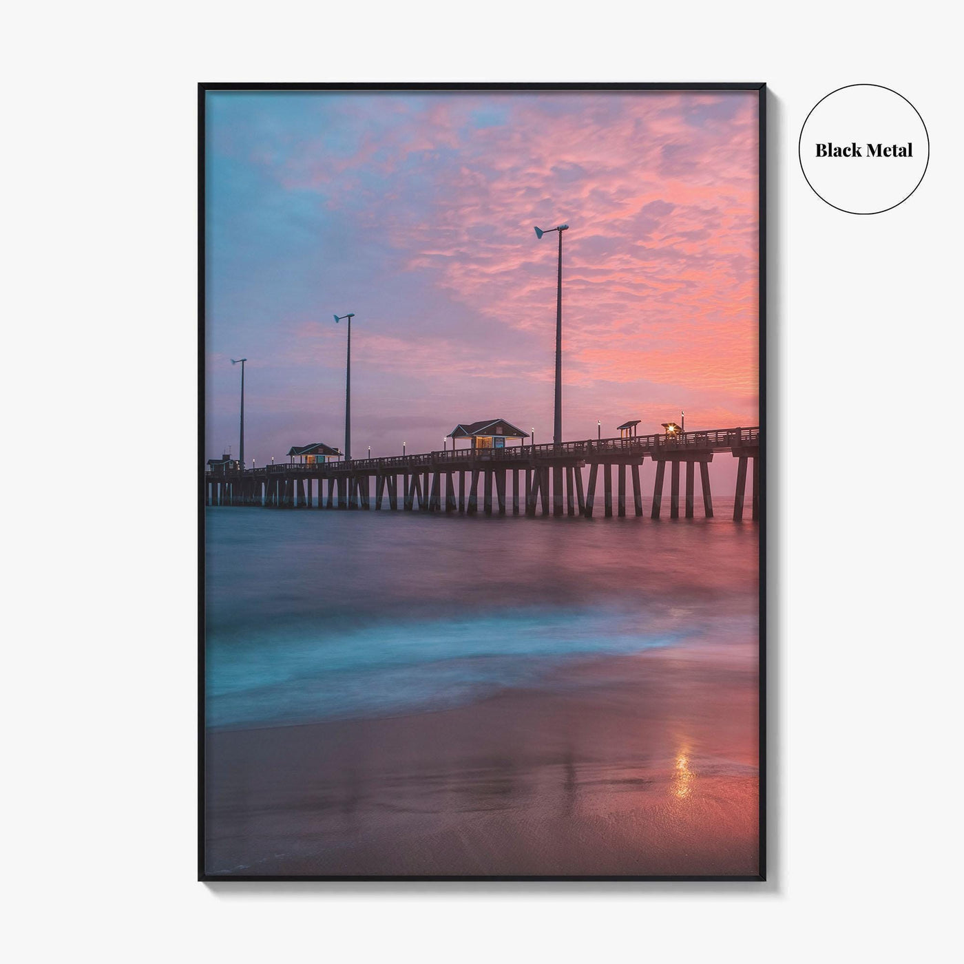 Nags Head Fine Art Photo Print, Outer Banks NC Poster, Fishing Pier Boardwalk OBX