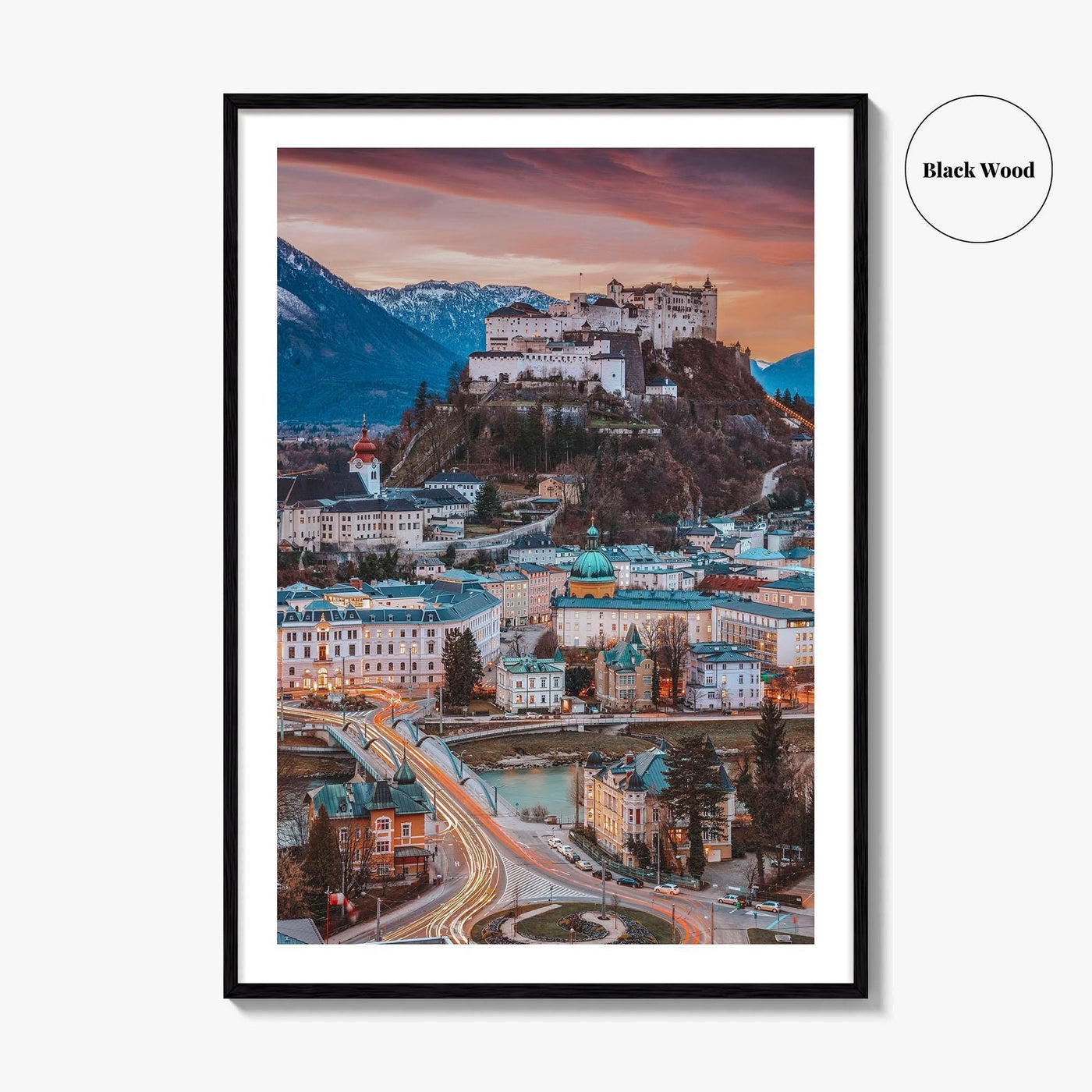 Salzburg Skyline Fine Art Photo Print, Austria Wall Decor Poster, Hohensalzburg Fortress