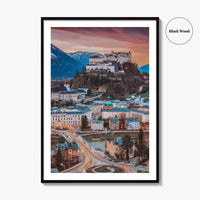 Salzburg Skyline Fine Art Photo Print, Austria Wall Decor Poster, Hohensalzburg Fortress