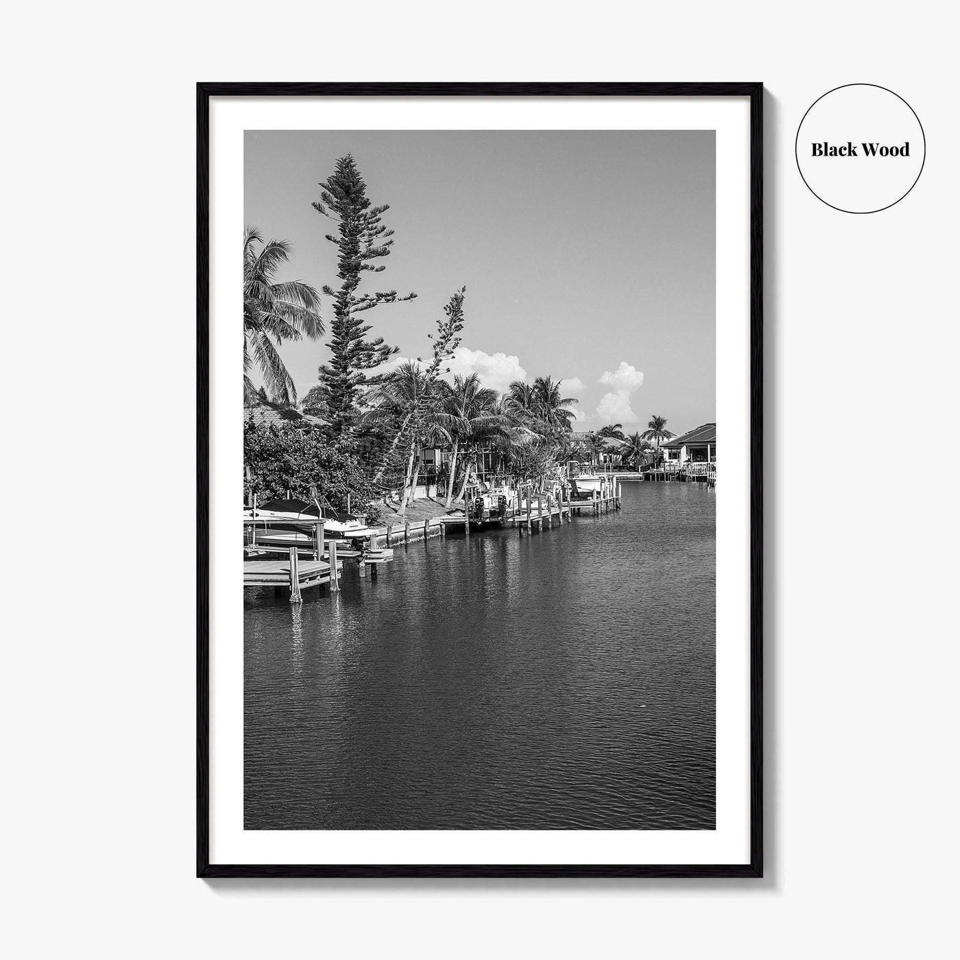 Marco Island Black and White Fine Art Photo Print, Naples Florida, USA Poster